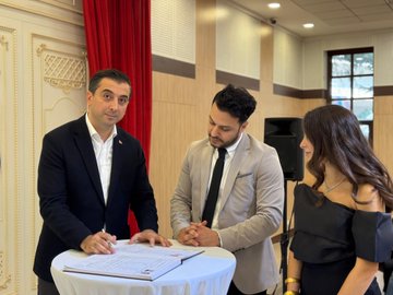 İlçe Başkan Yardımcımız Sn. Bülent Çehre’nin yeğeni Tuğçe Hanım ile Abdullah Bey’in nikâh merasimi